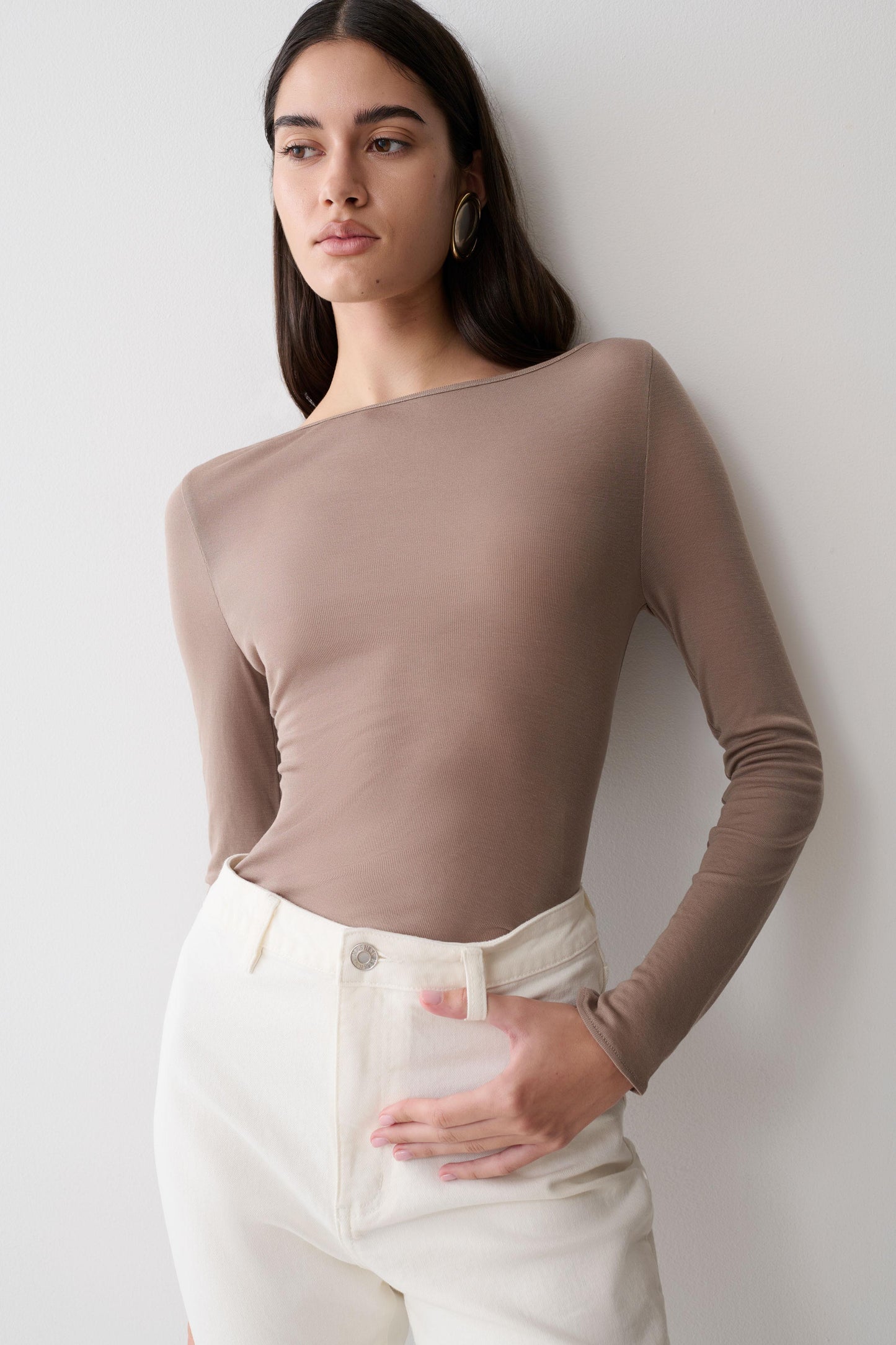 Coraline Langarm-Transparente Bluse - Neutral