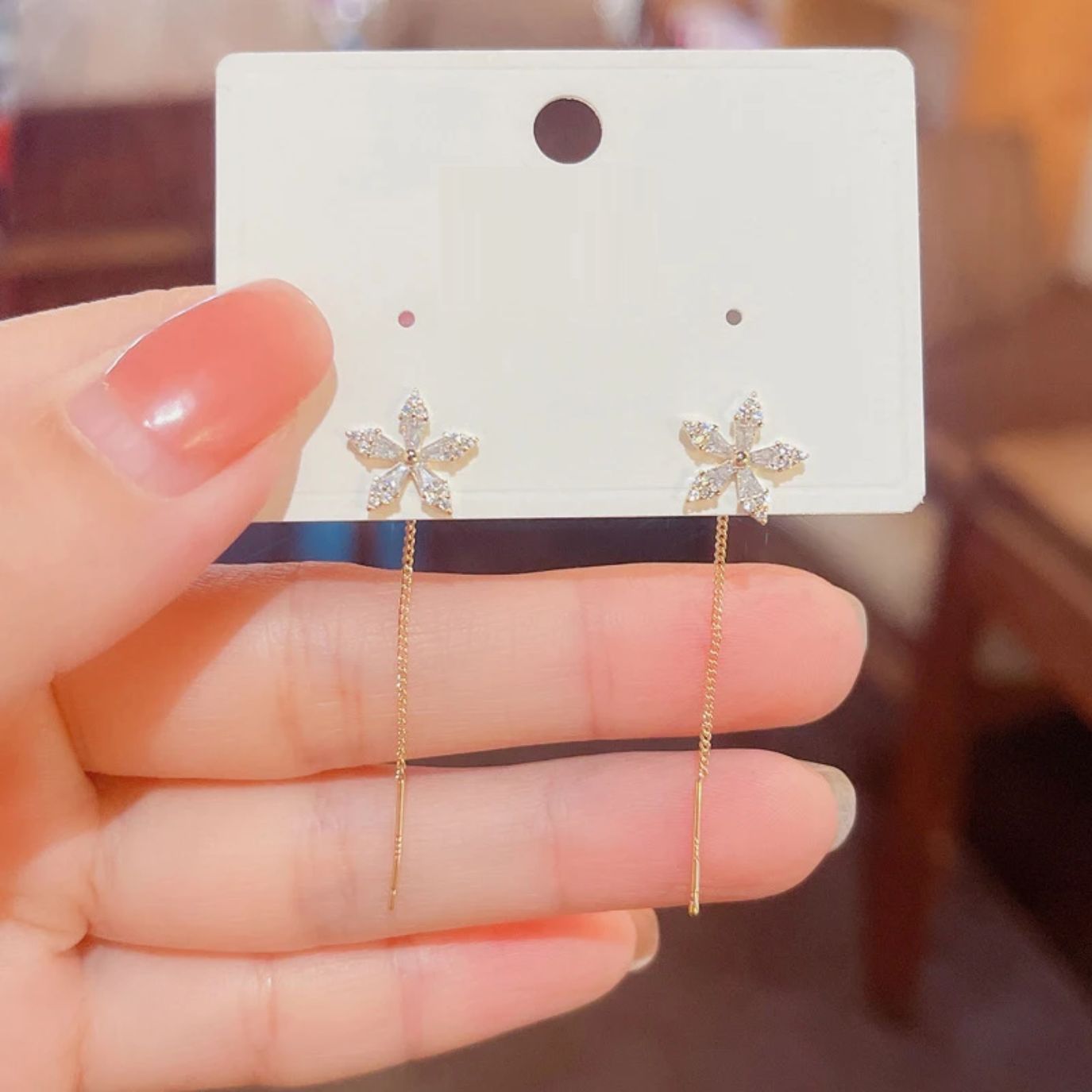 Blumendraht Diamant Ohrringe Paar
