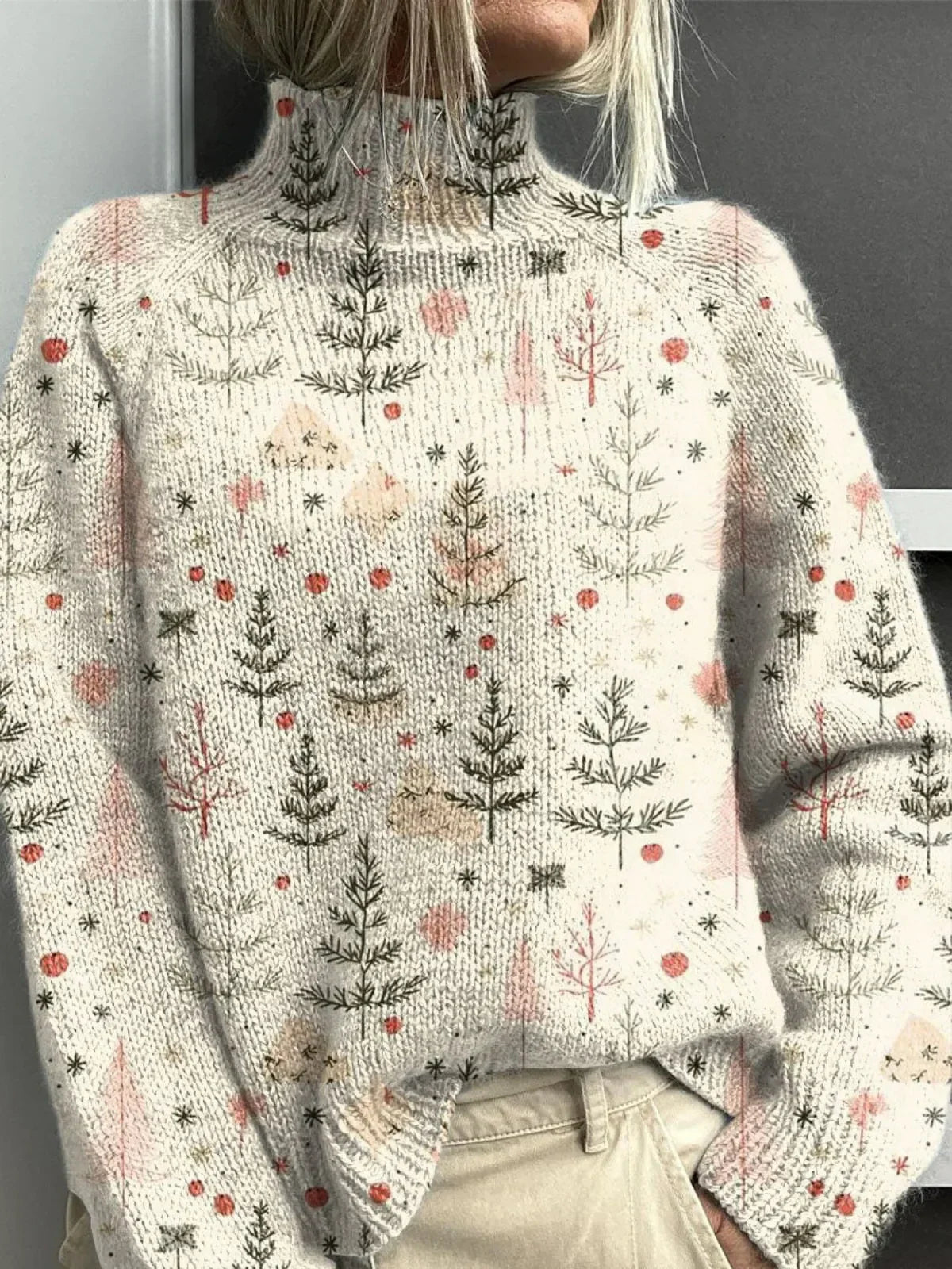 Luna - Warmer Oversized Pullover mit Blumenmuster
