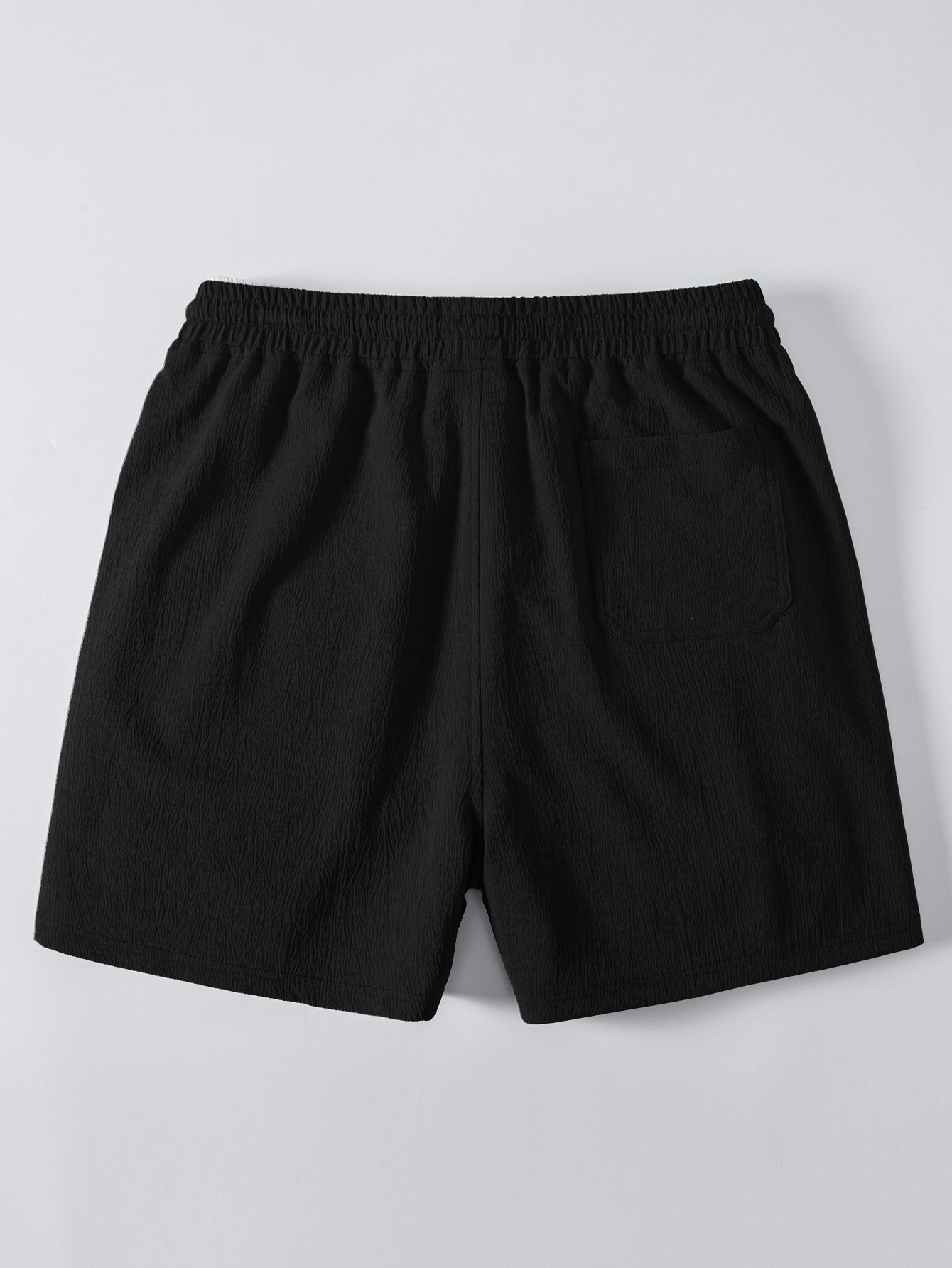 Gekräuselte Texturierte Hemd & Gekräuselte Texturierte Shorts mit Kordelzug (5 Zoll)