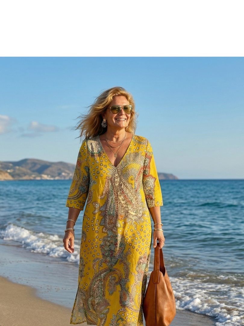 Clara | Paisley Midikleid mit weicher Passform