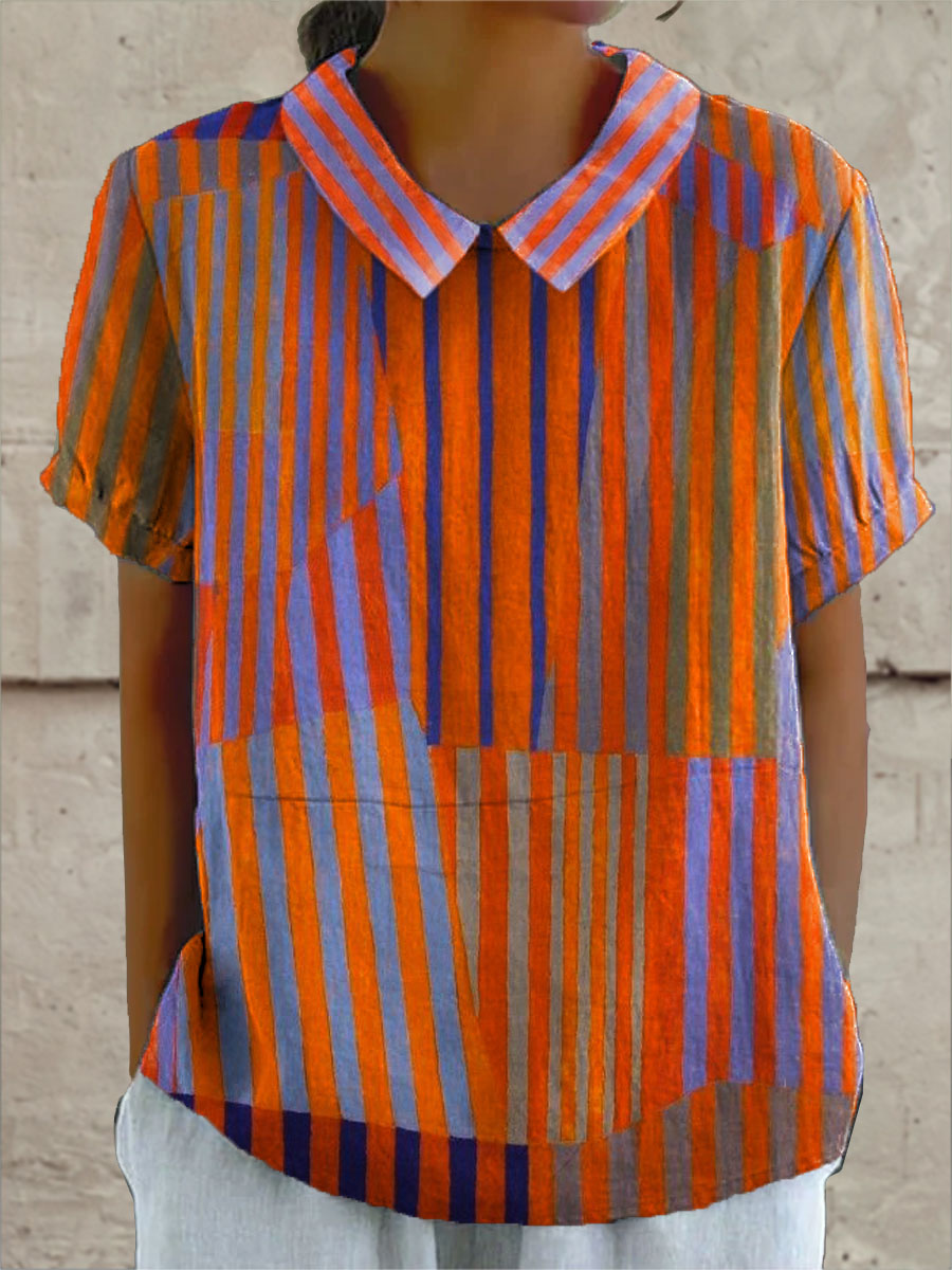 Nina | Geometrisches Gestreiftes Shirt
