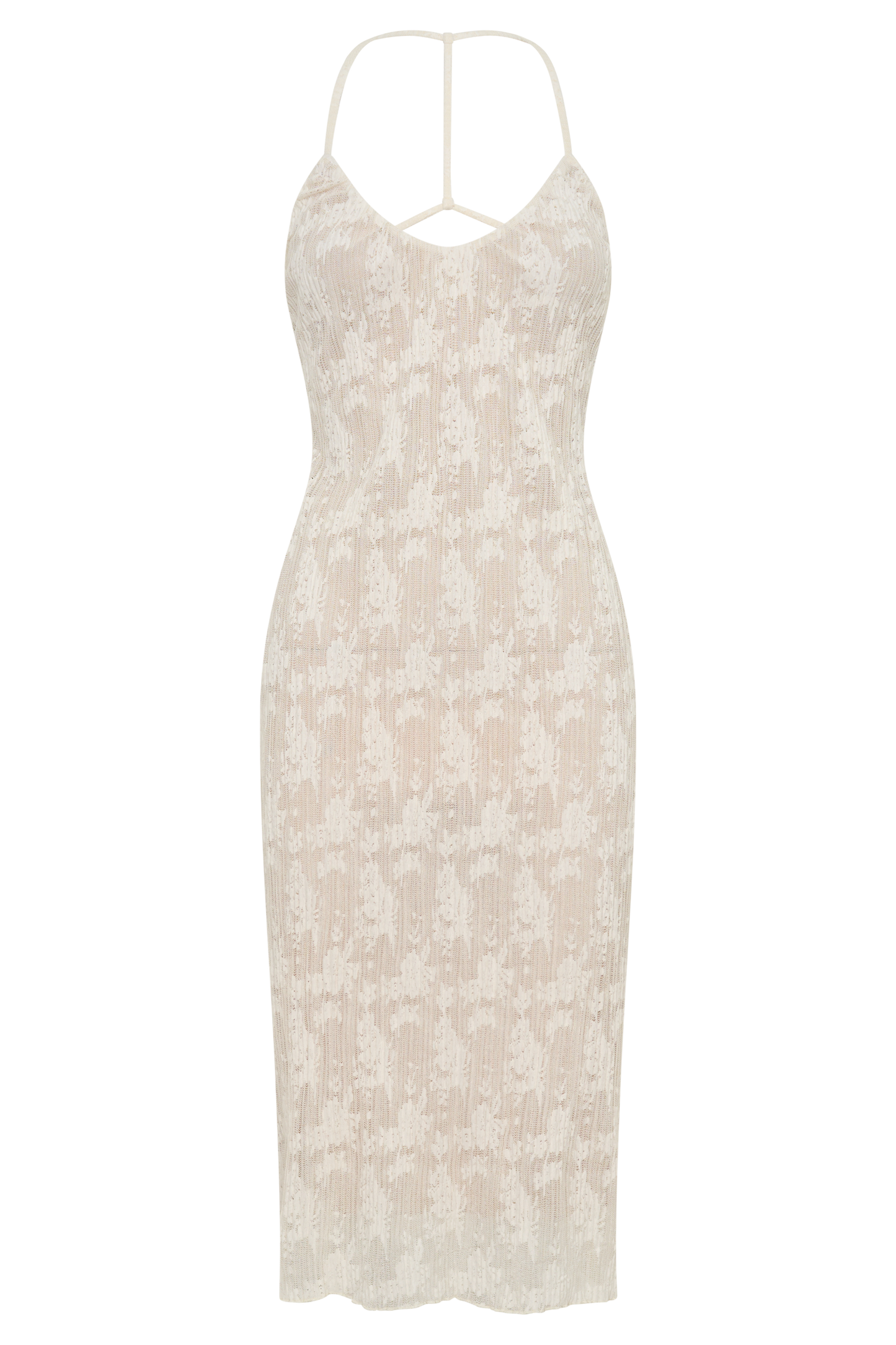 Ambrose Spitzen-Midi-Kleid - Elfenbein