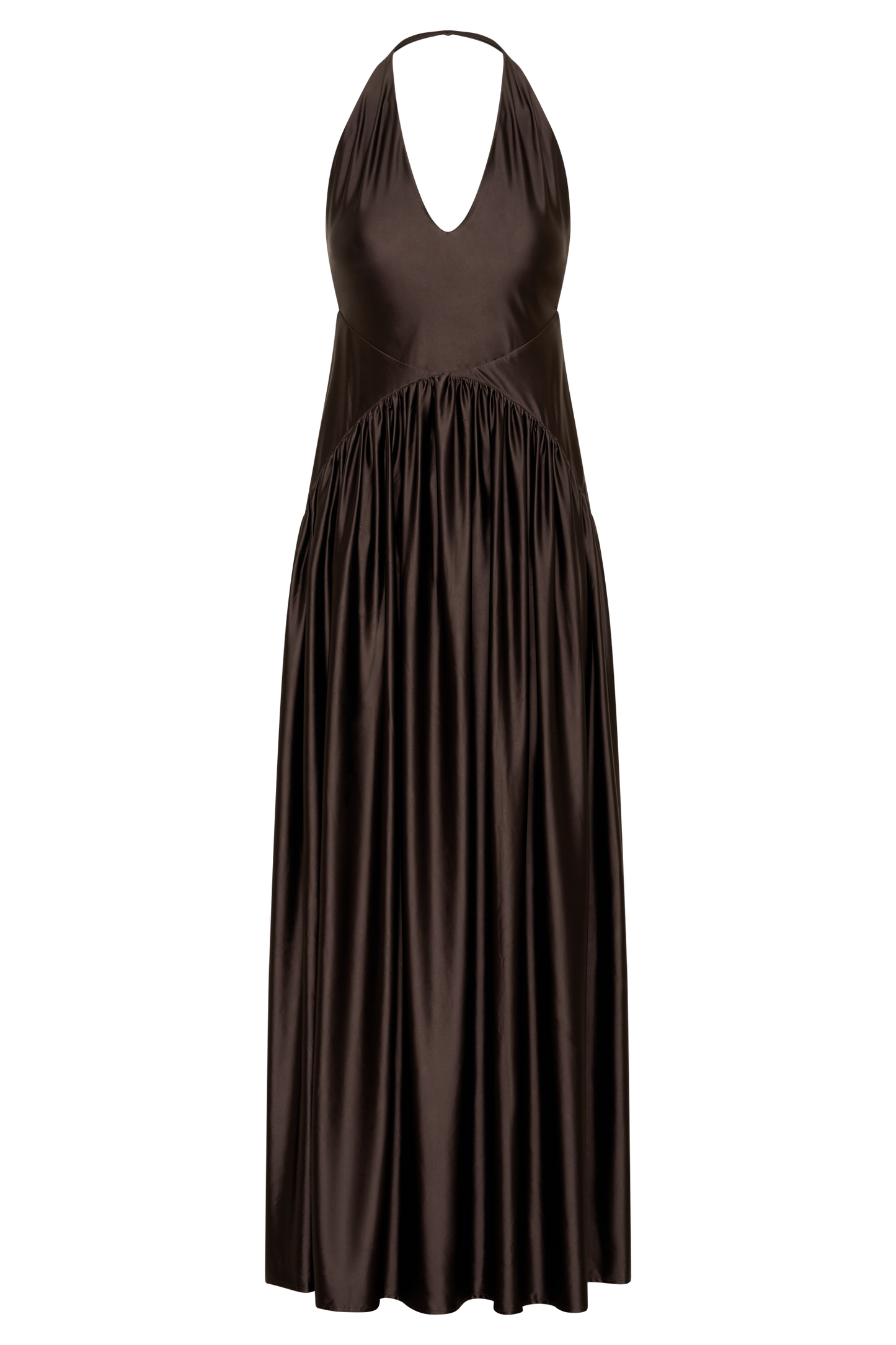 Cypress Halter Maxi Kleid - Schokolade