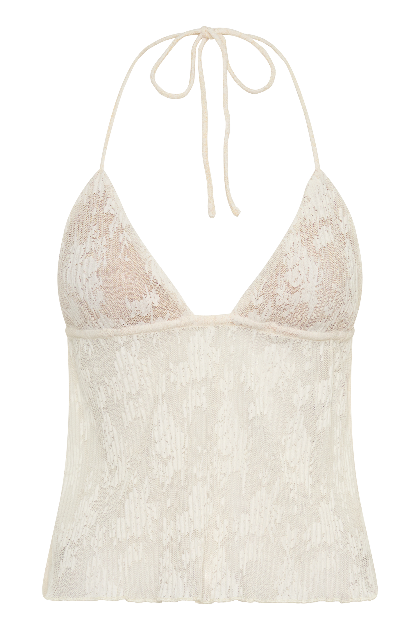 Ambrose Spitzen-Cami-Haltertop - Elfenbein