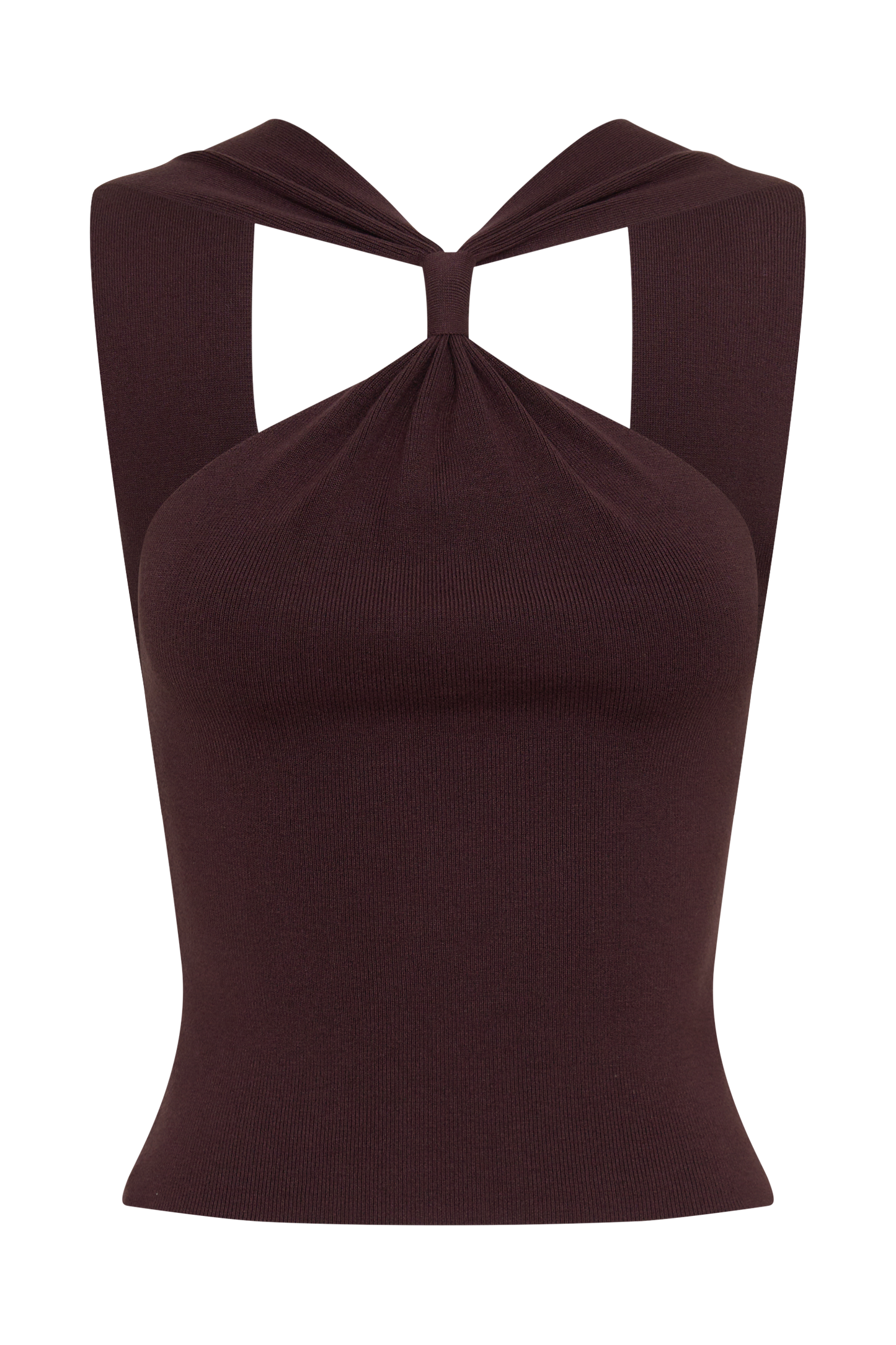 Angelika Twist Front Stricktop - Schokolade