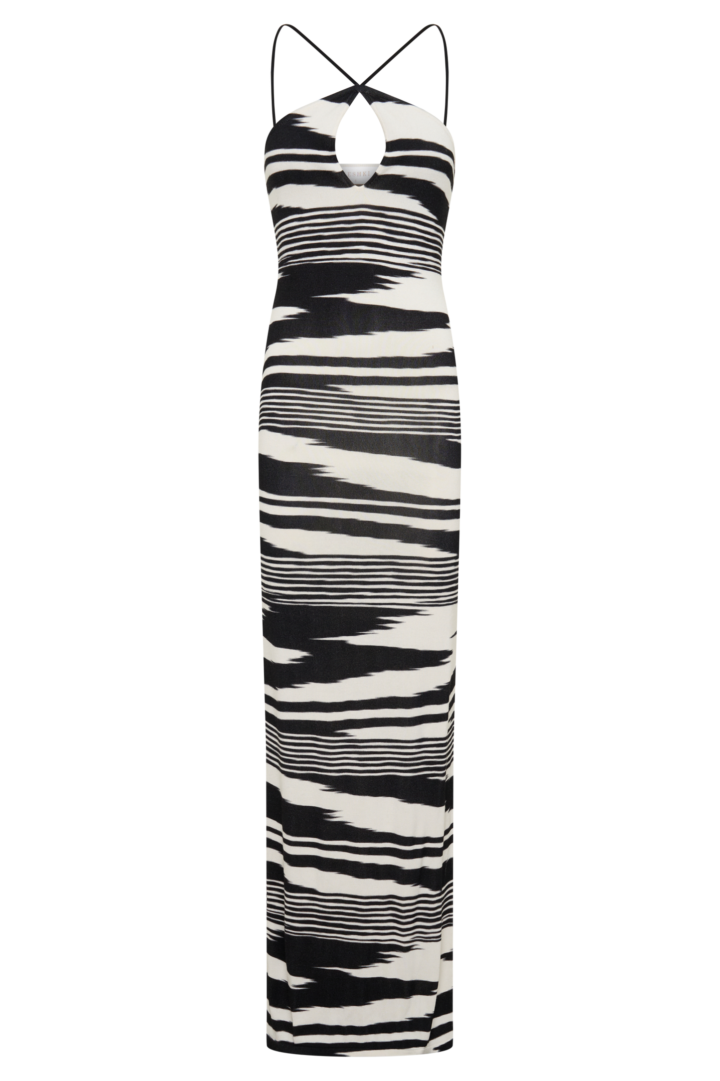 Ashtin Cross Front Strick Maxi-Kleid - Linear Shift Print