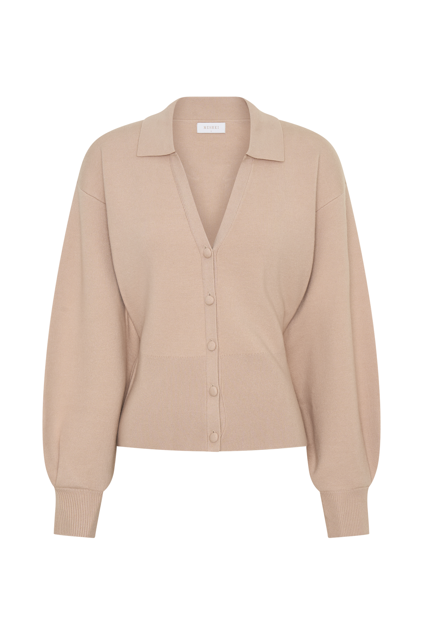 Blaine Strickblouson mit Puffärmeln - Hafer Melange