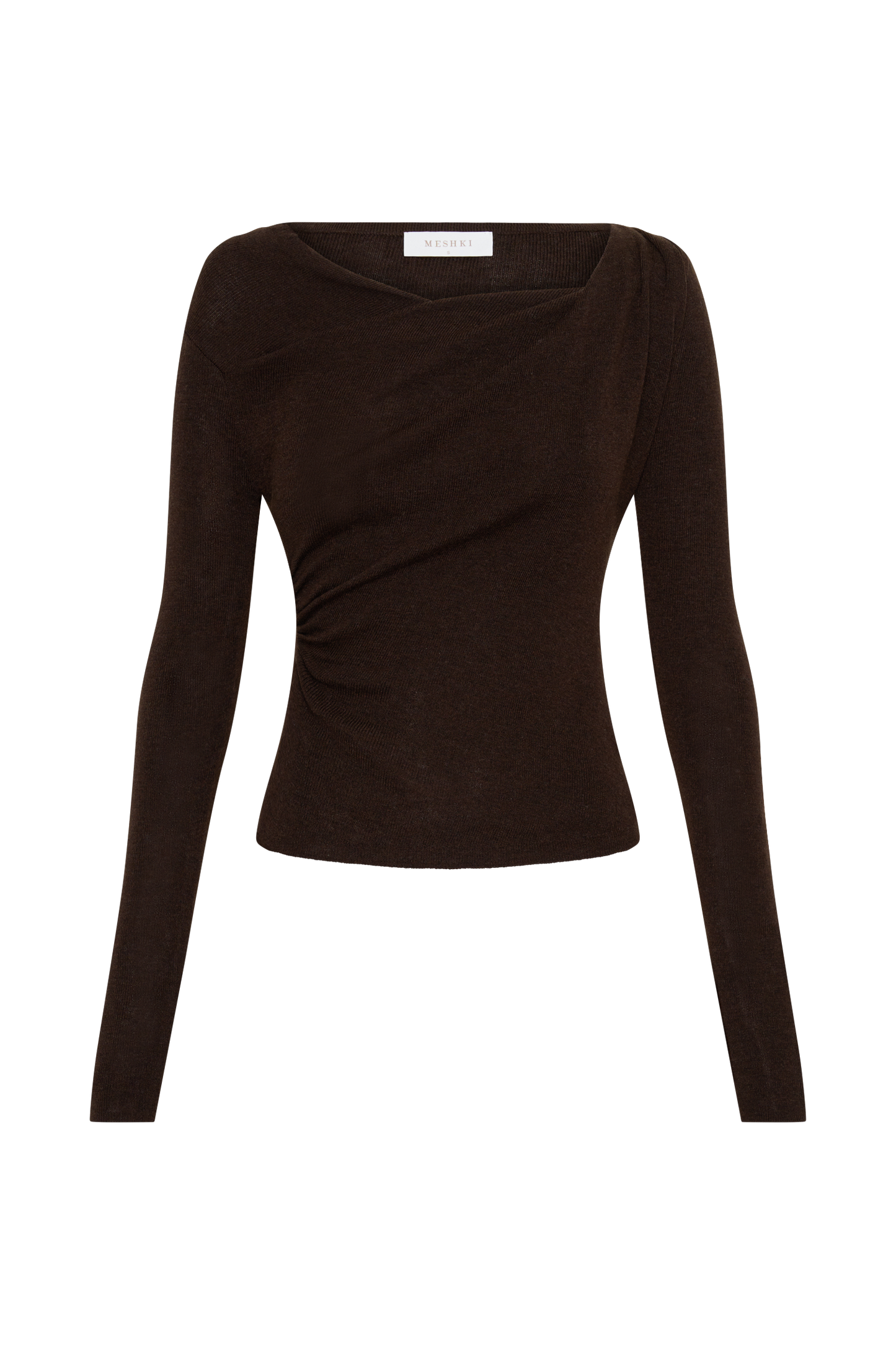 Culver Draped Twist Stricktop - Schokolade