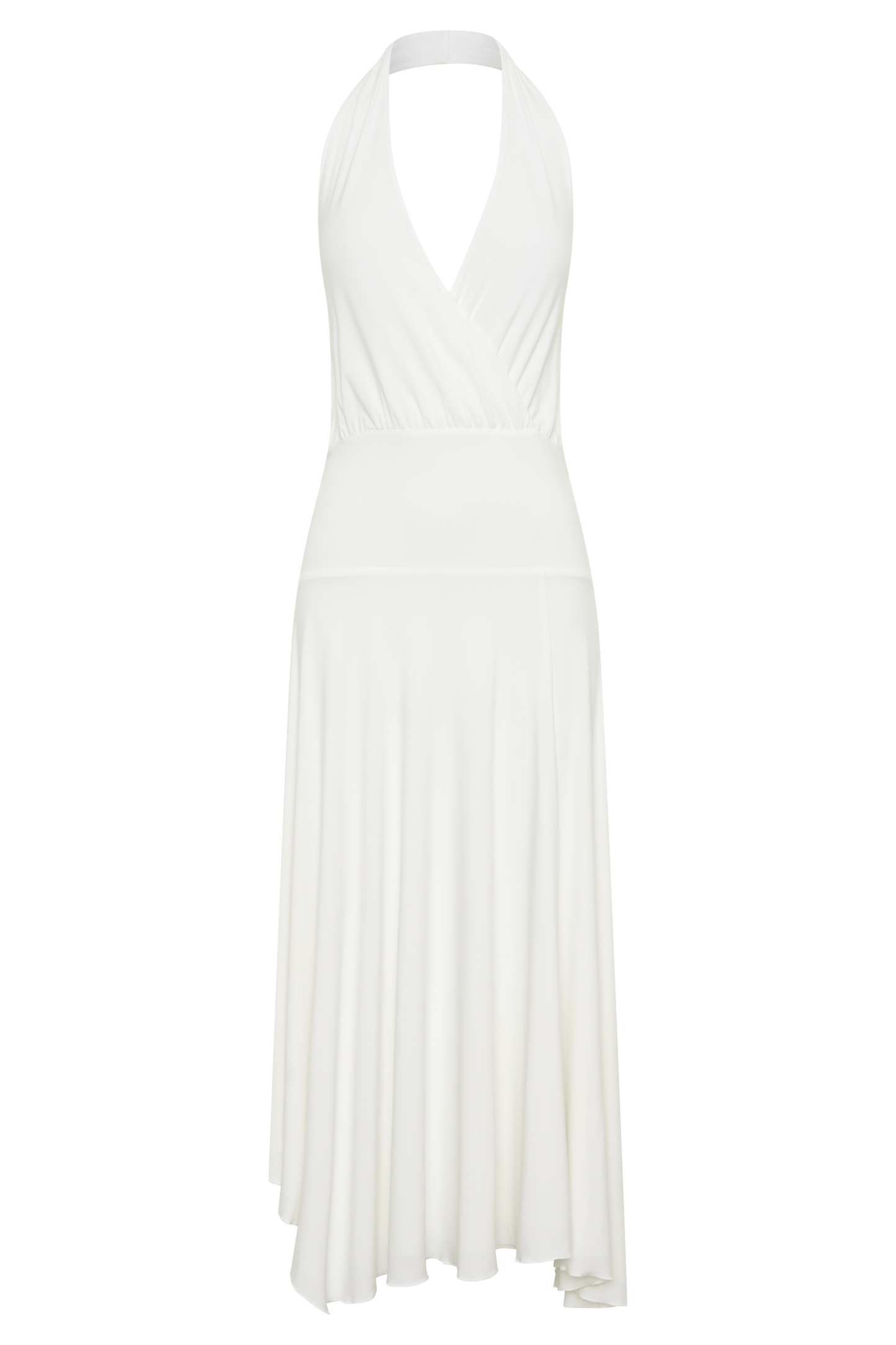 Krish Hankie Halter Midi Kleid - Weiß