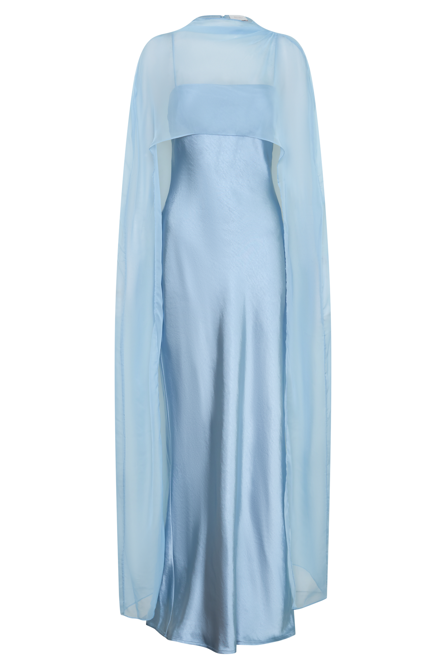 Martinne Chiffon-Cape Maxikleid - Arktisblau