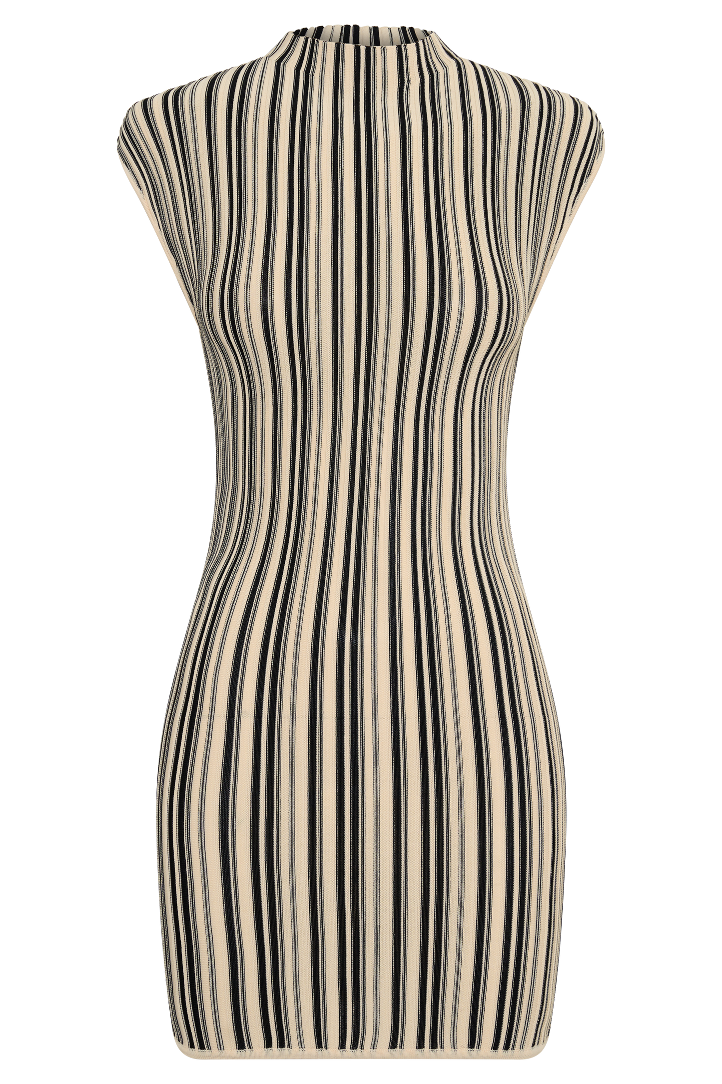Meggie Gestreiftes Ärmelloses Mini-Kleid - Schwarz/Elfenbein