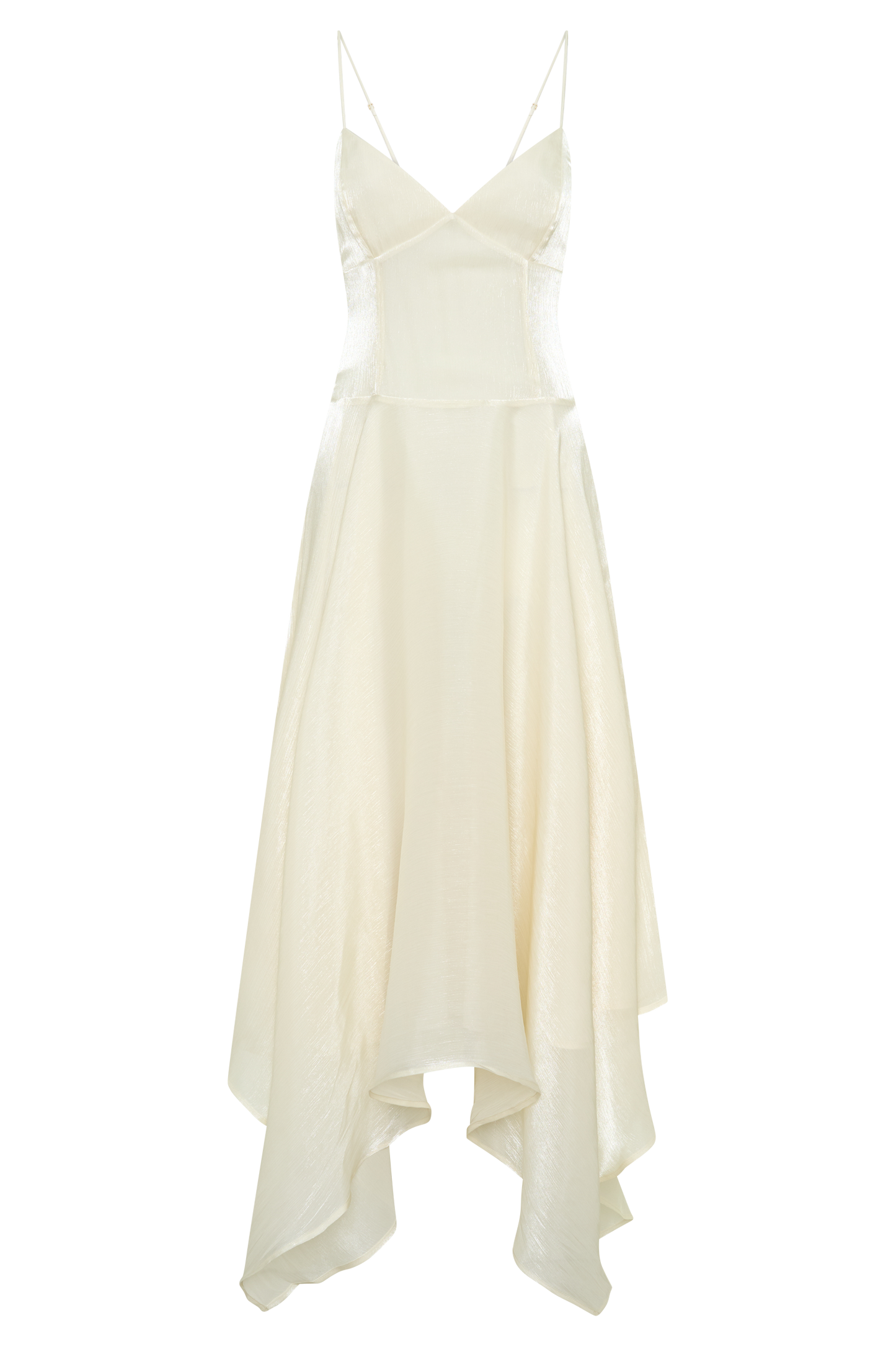 Naomi Satin Asymmetrisches Hemd Maxi-Kleid - Elfenbein