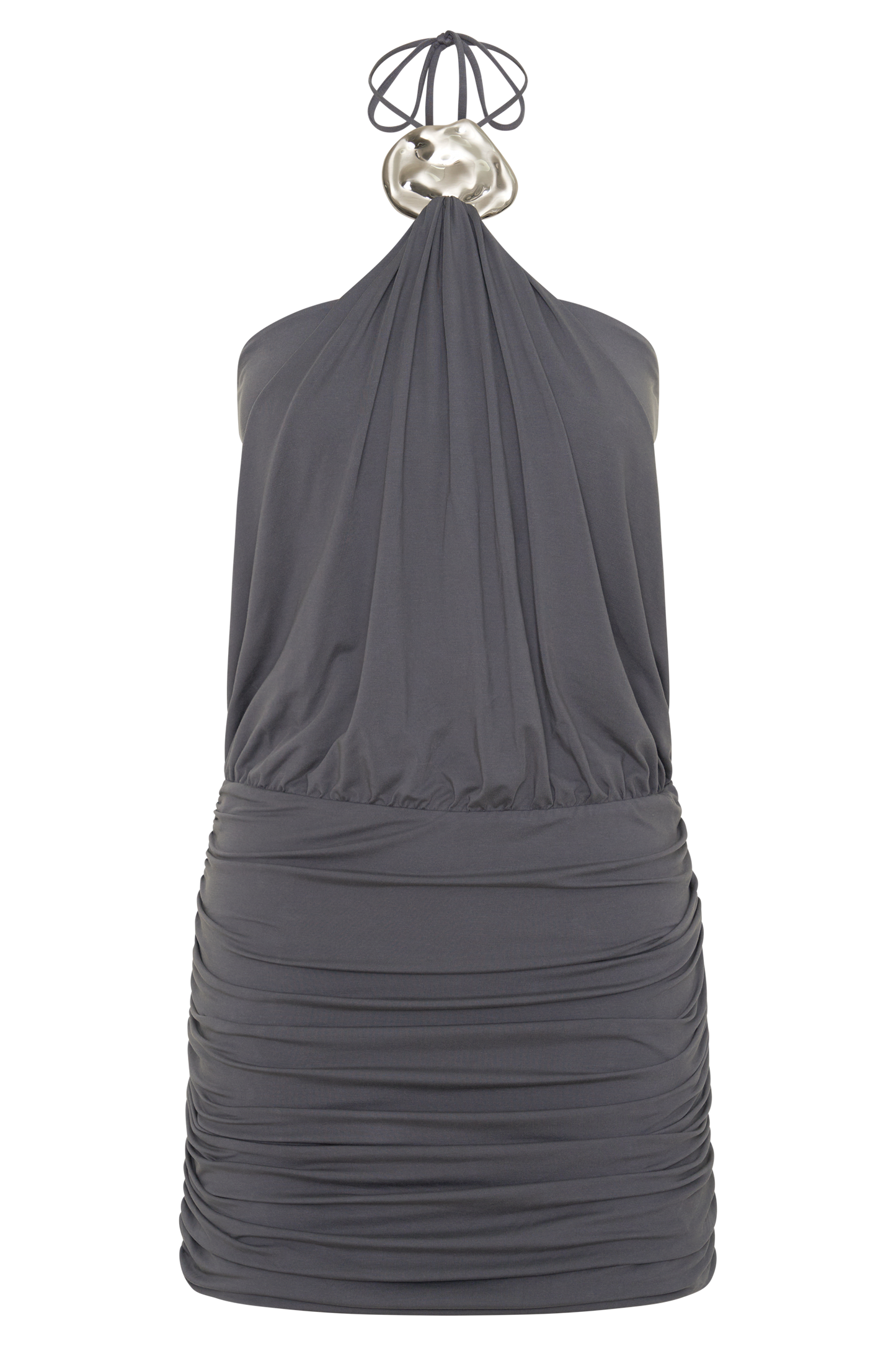 Sade Halter mit Hardware Mini-Kleid - Grau