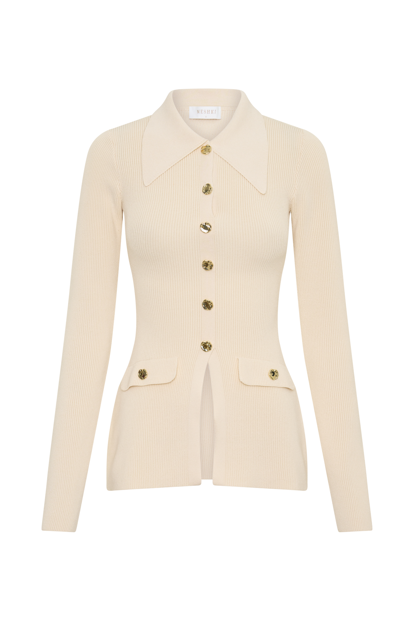 Suzie Ripp Longsleeve Longline Top - Elfenbein