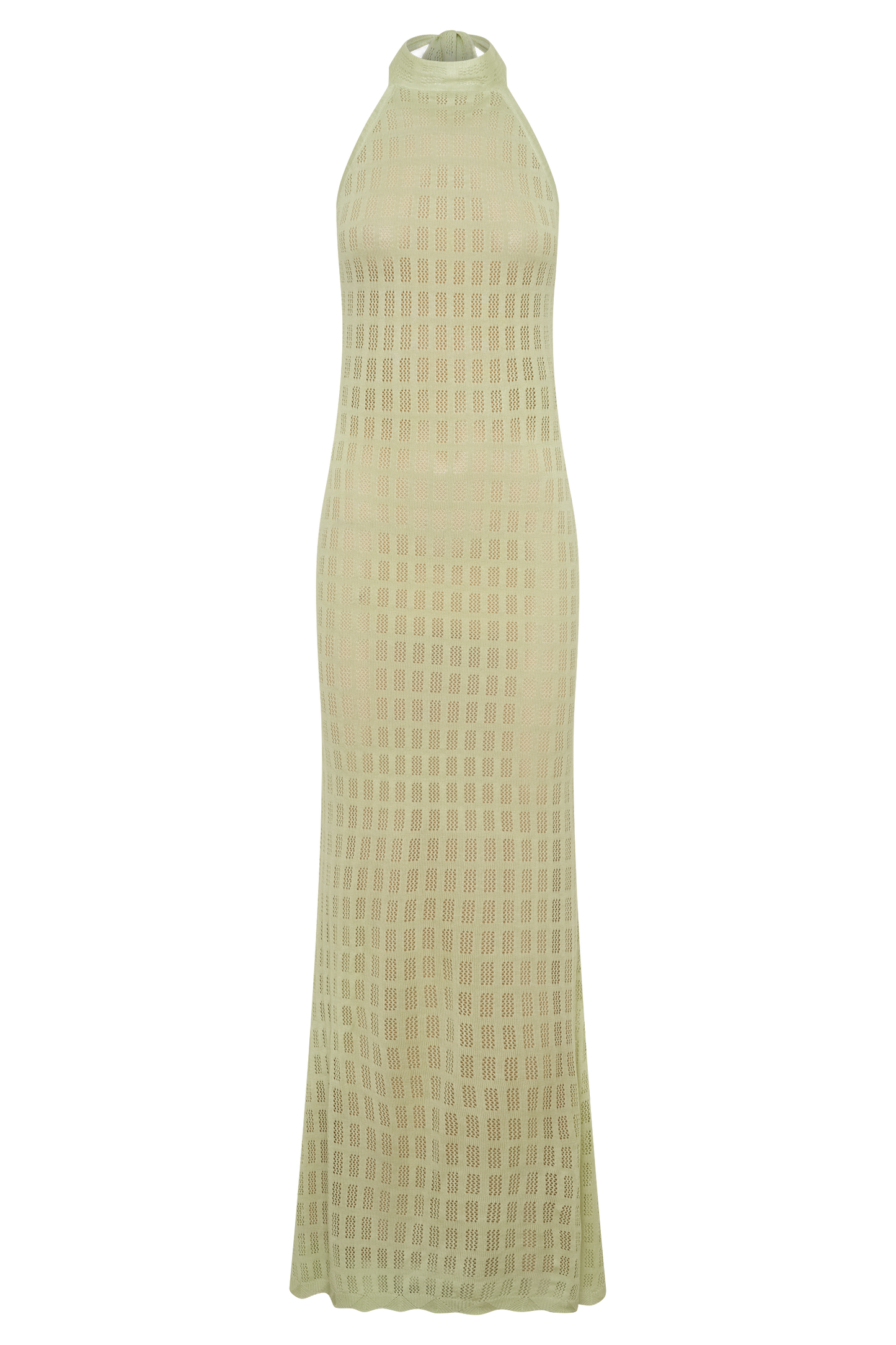 Hayley Halter Strick Maxi Kleid - Meeresgrün