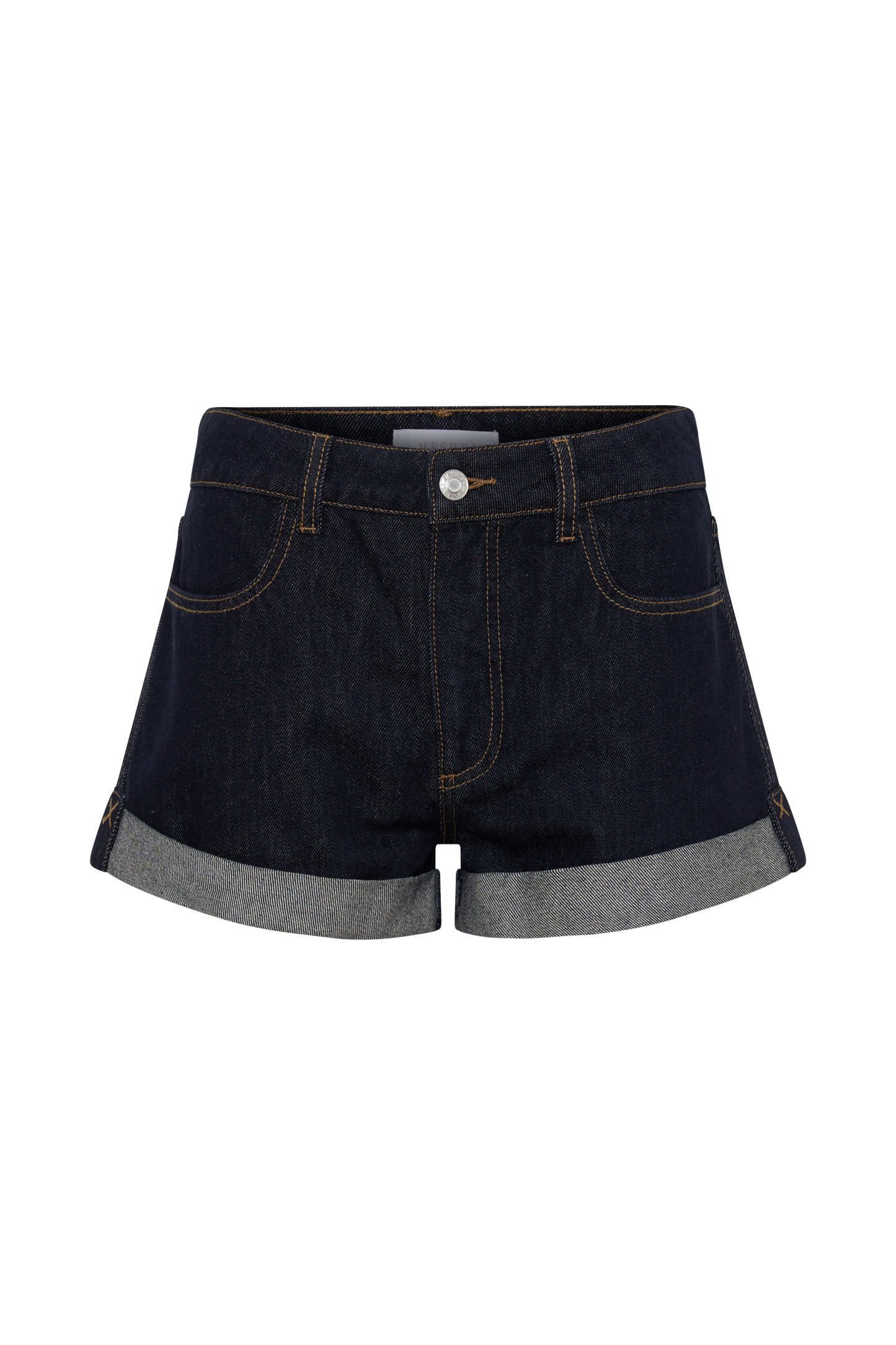 Krissy Umgeschlagene Denim-Shorts - Gewaschenes Indigo Blau