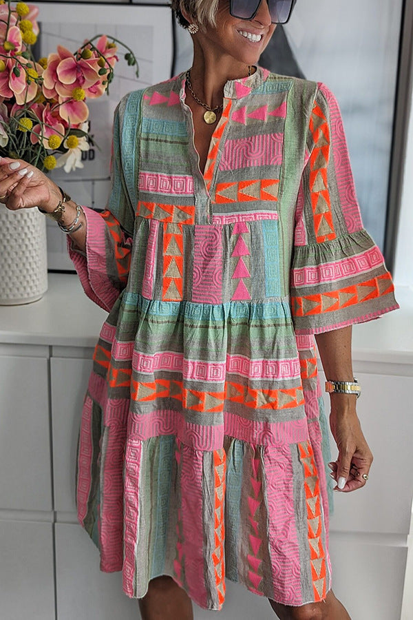 VIVIENNE | Boho Print Kleid