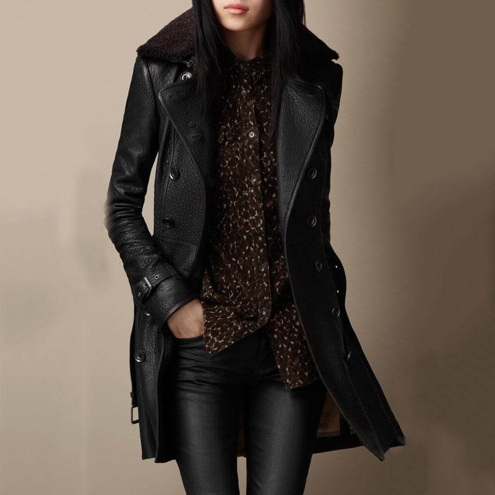 Viktoria - Luxuriöser Ledertrenchcoat