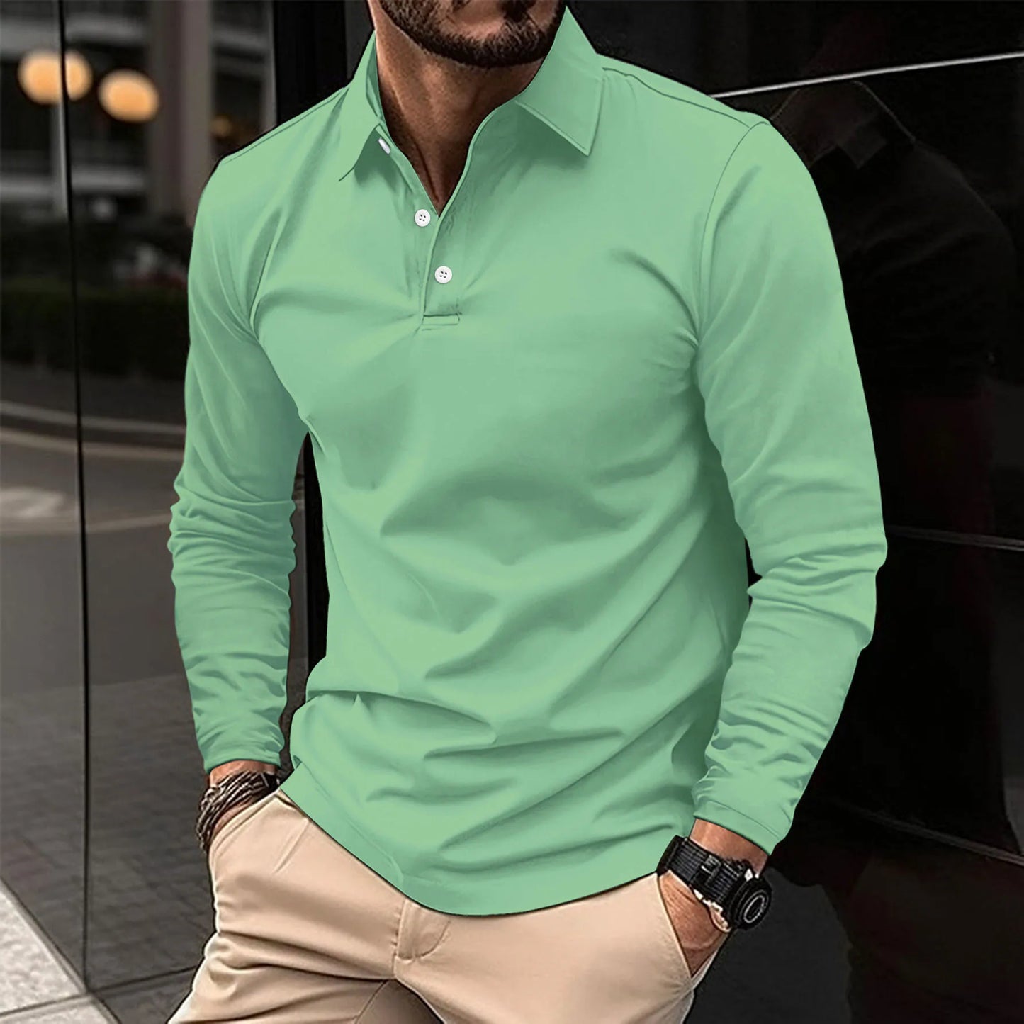 Ethan™ | Lässiges Langarm-Polo