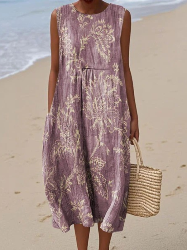 LEAH | FLORAL ELEGANTES MIDI-KLEID