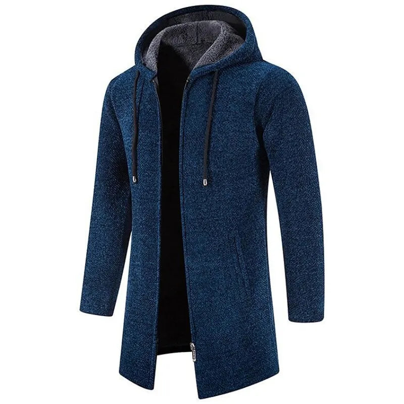 AlpenNord | Herren Hoodie-Cardigan in Mid-Länge mit Reißverschluss & Fleecefutter