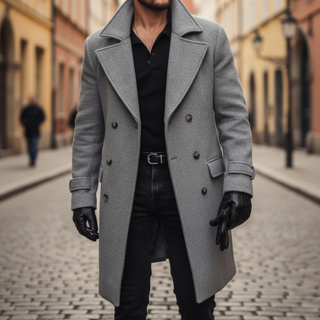 Lorenzo™ | Herren Winter Wollmantel Doppelreiher