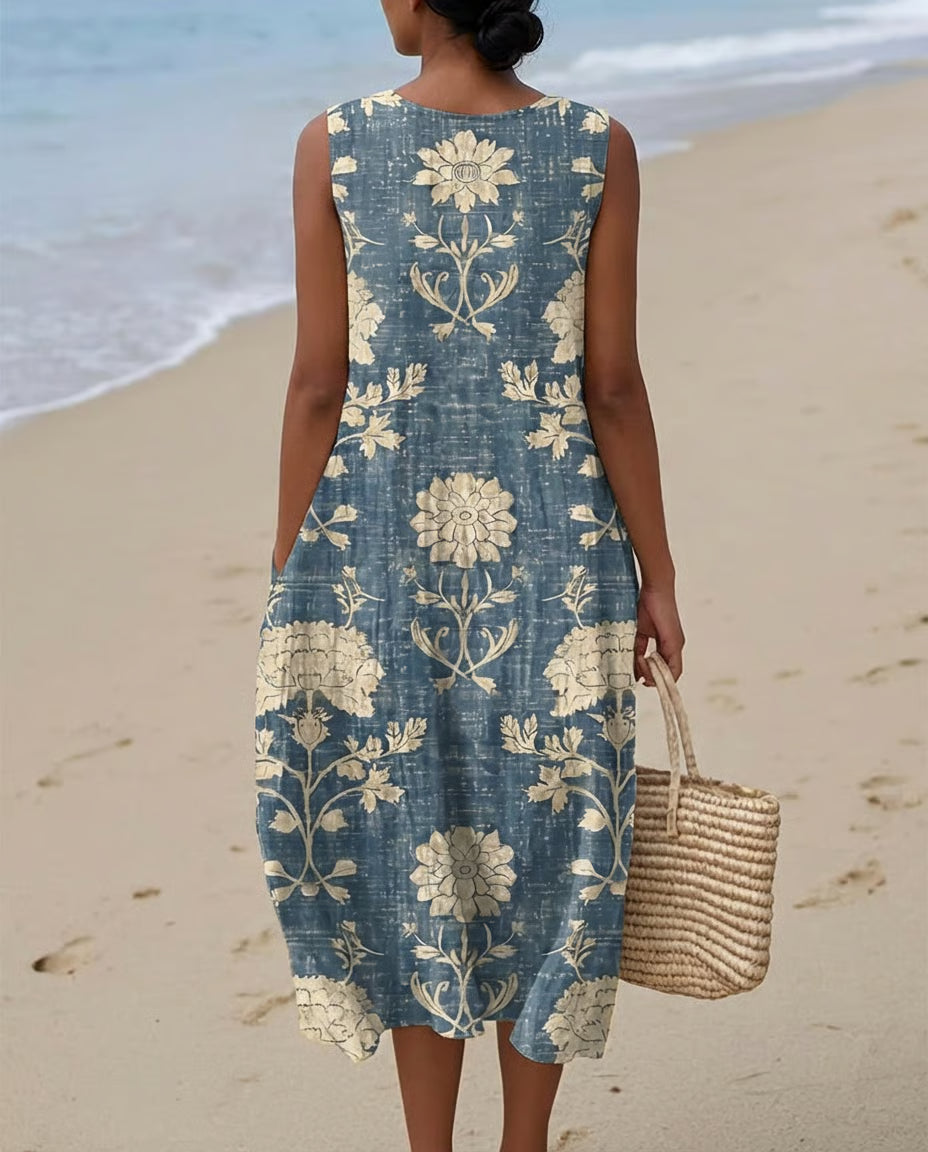 GEORGIA | BEQUEMES KLEID MIT VINTAGE BLUMENMUSTER