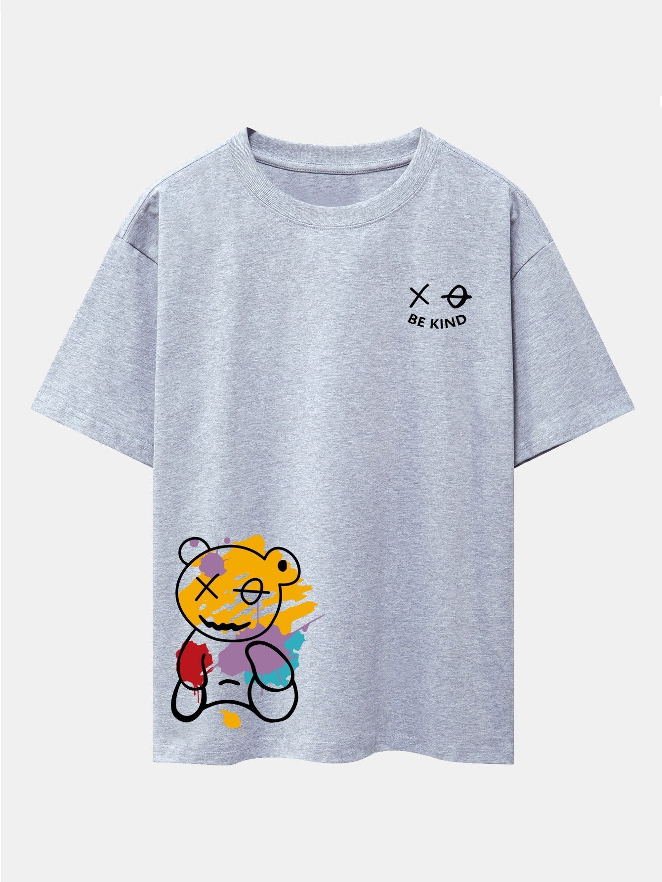Graffiti Bär Print Drop Shoulder Oversize T-Shirt
