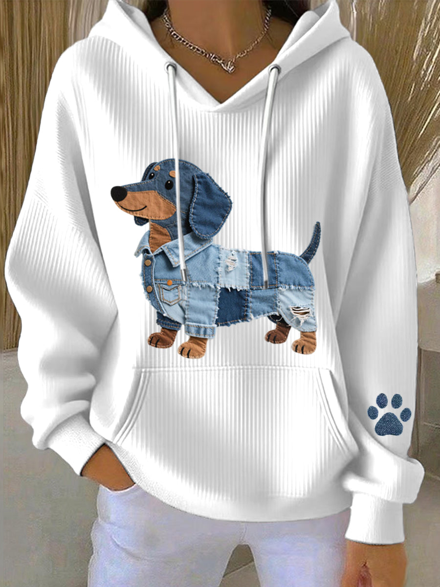 Morena - Damen Sweatshirt Patchwork Kunst Jamnik-Motiv