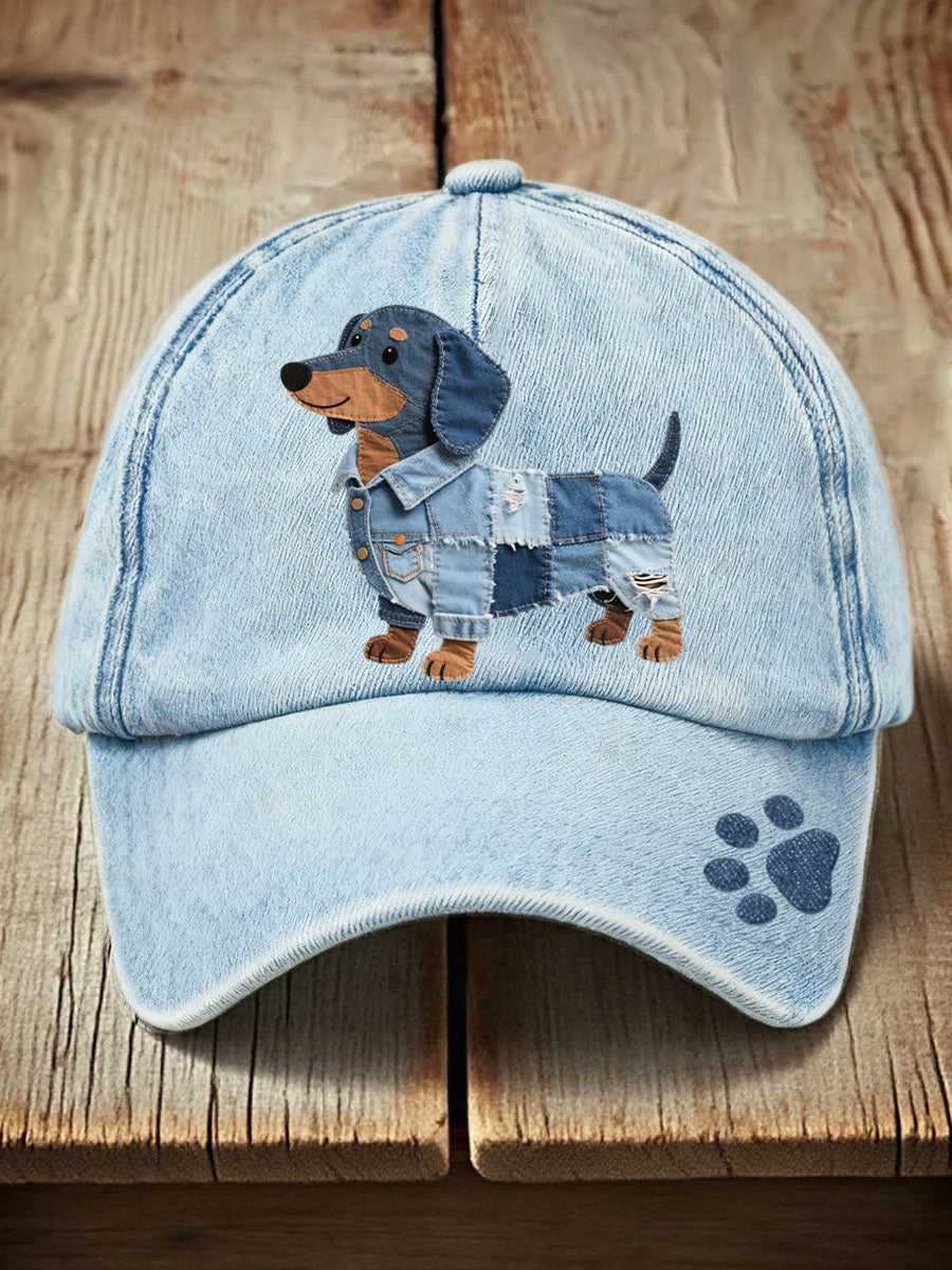 Bonita - Unisex-Patchwork-Jeansjacke für Haustiere mit Dackel