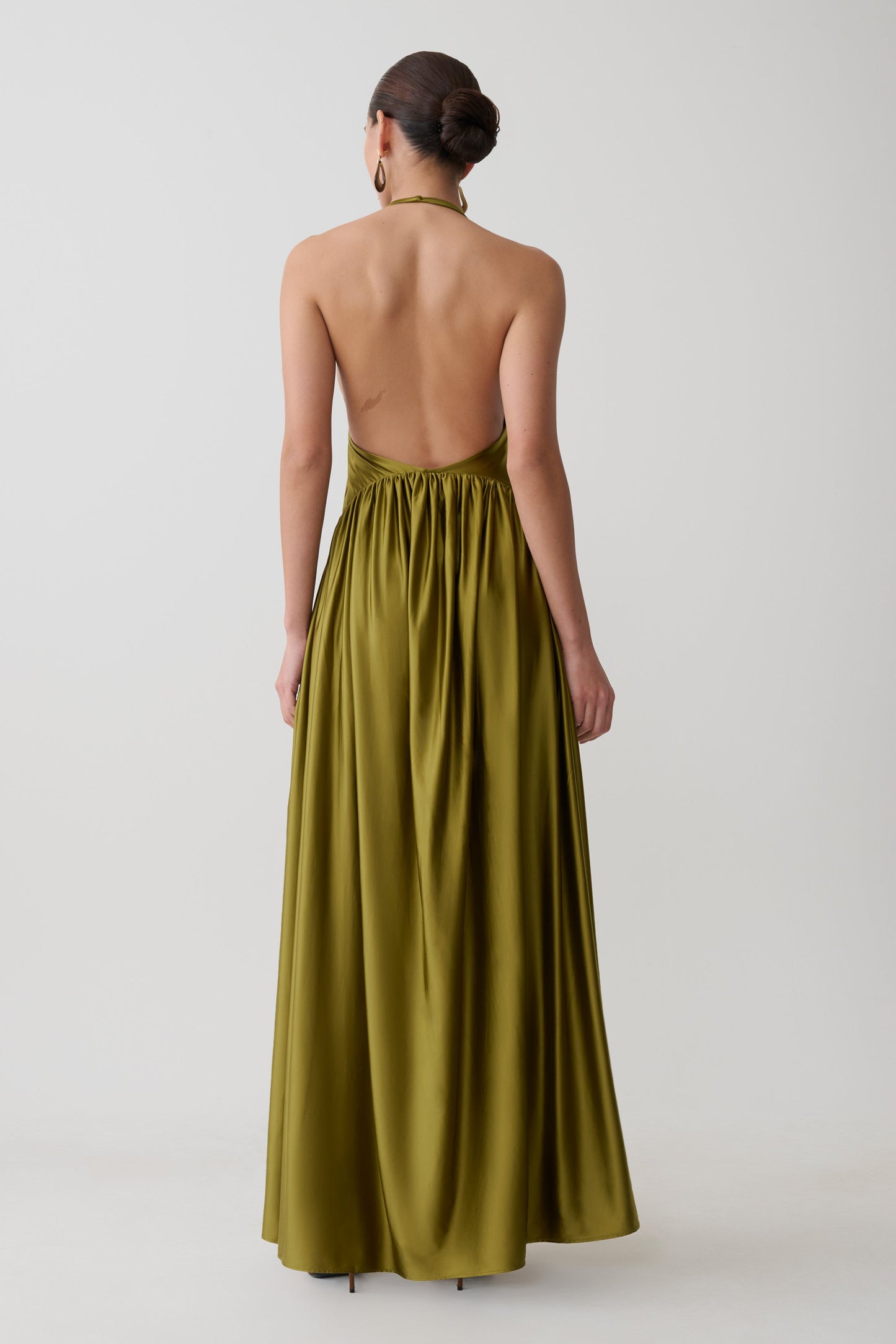 Cypress Halter Maxi Kleid - Oliv