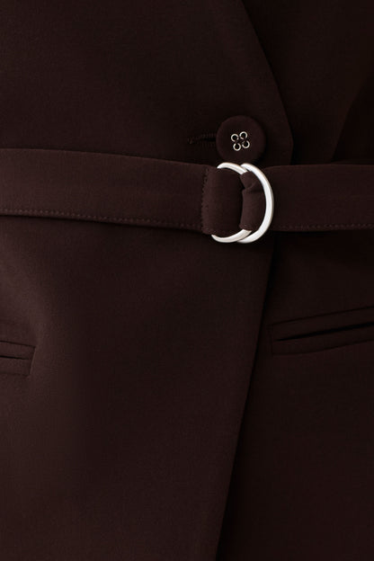 Darcie Drop Shoulder Anzugblazer - Dunkle Schokolade