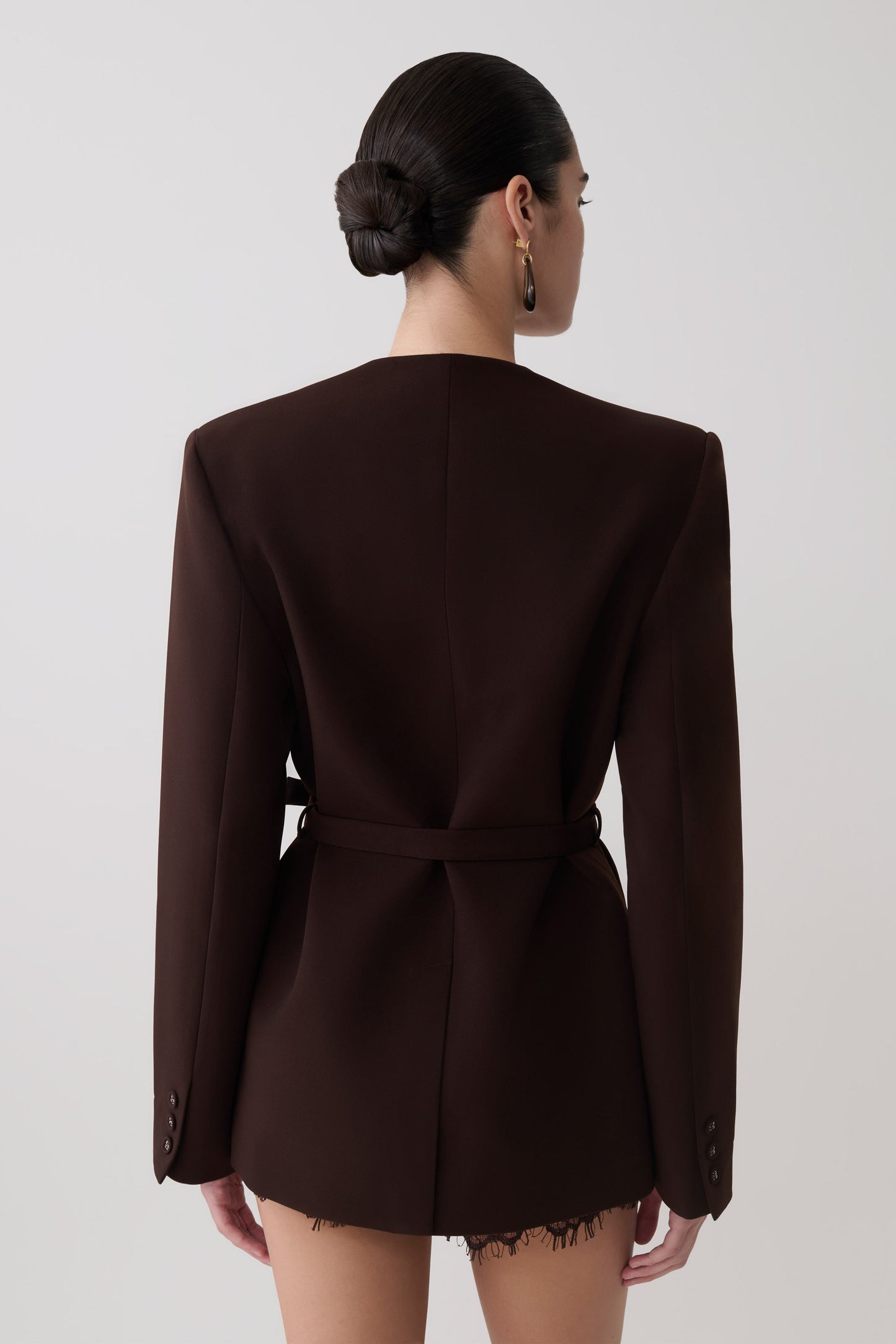 Darcie Drop Shoulder Anzugblazer - Dunkle Schokolade
