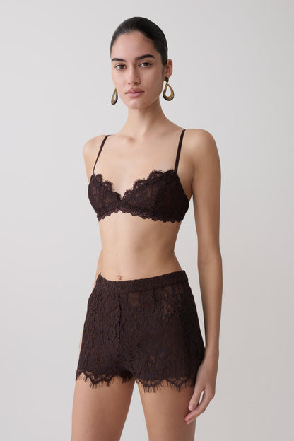 Gigi Spitzen-Bralette - Dunkle Schokolade