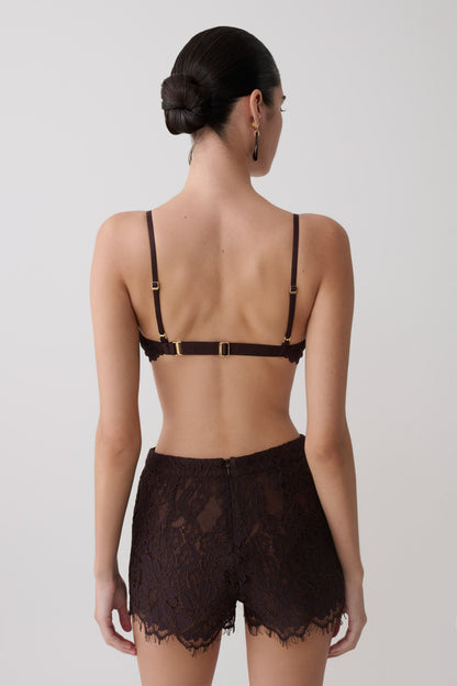 Gigi Spitzen-Bralette - Dunkle Schokolade
