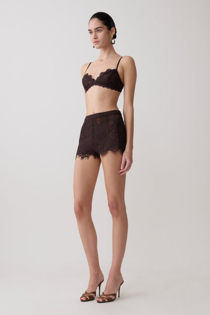 Gigi Spitzen-Bralette - Dunkle Schokolade