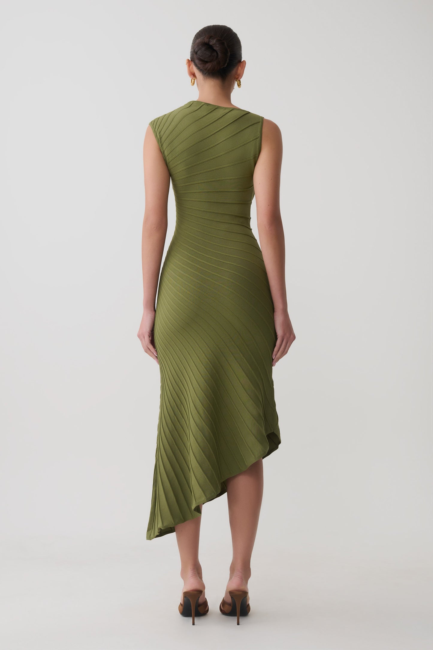 Milasandra Plissiertes Strickkleid - Oliv