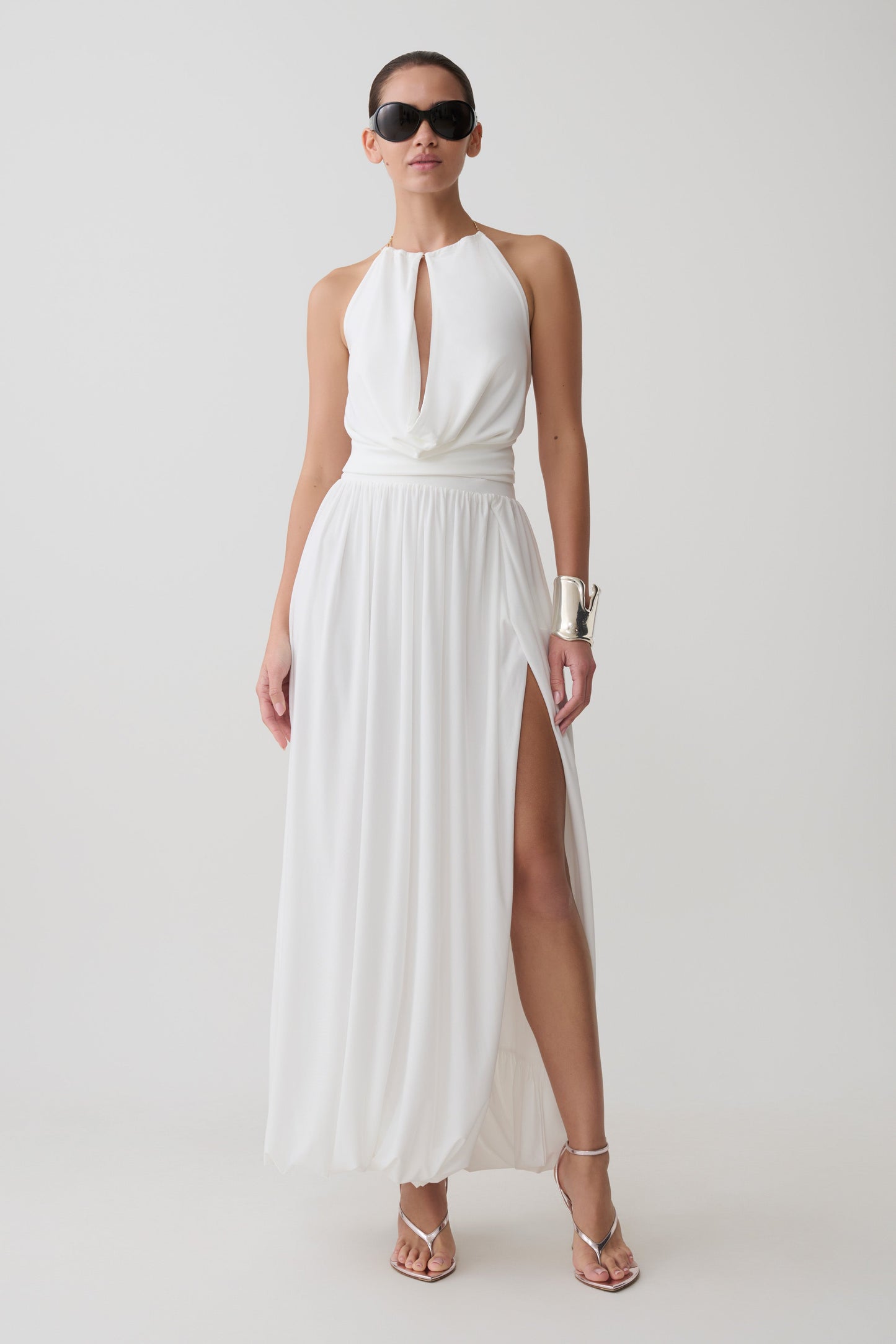 Banks Halter Neck Top mit Hardware - Weiß