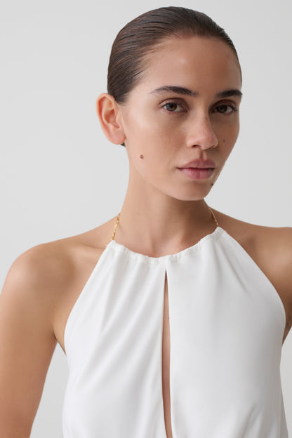 Banks Halter Neck Top mit Hardware - Weiß