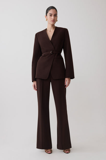Darcie Drop Shoulder Anzugblazer - Dunkle Schokolade