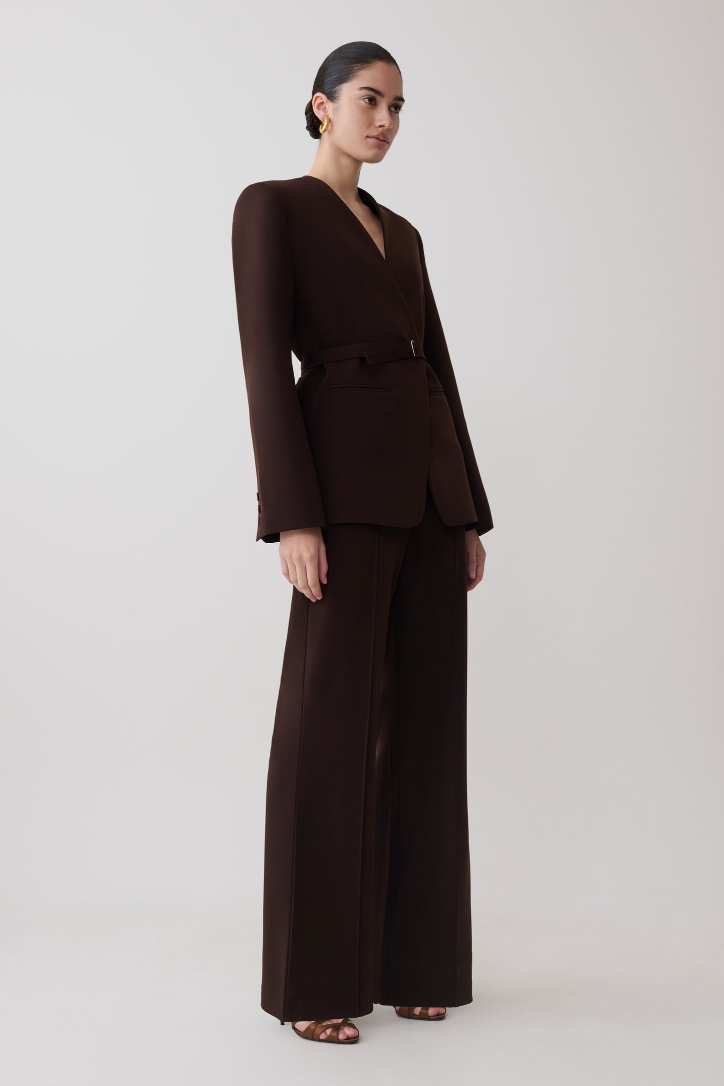 Darcie Drop Shoulder Anzugblazer - Dunkle Schokolade