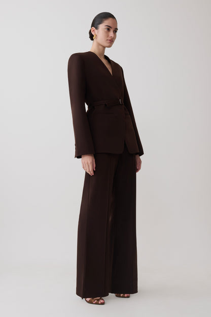 Darcie Drop Shoulder Anzugblazer - Dunkle Schokolade