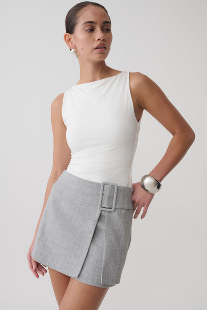 Daisy Wrap Minirock - Charcoal Marle