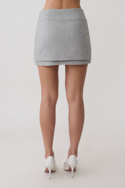Daisy Wrap Minirock - Charcoal Marle