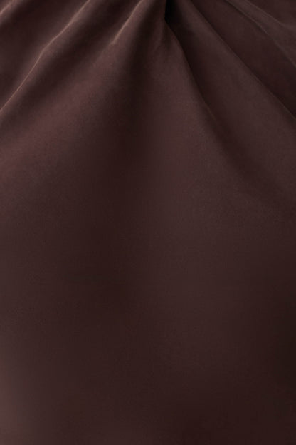 Maggie Cupro Halter Mini Kleid - Dunkle Schokolade