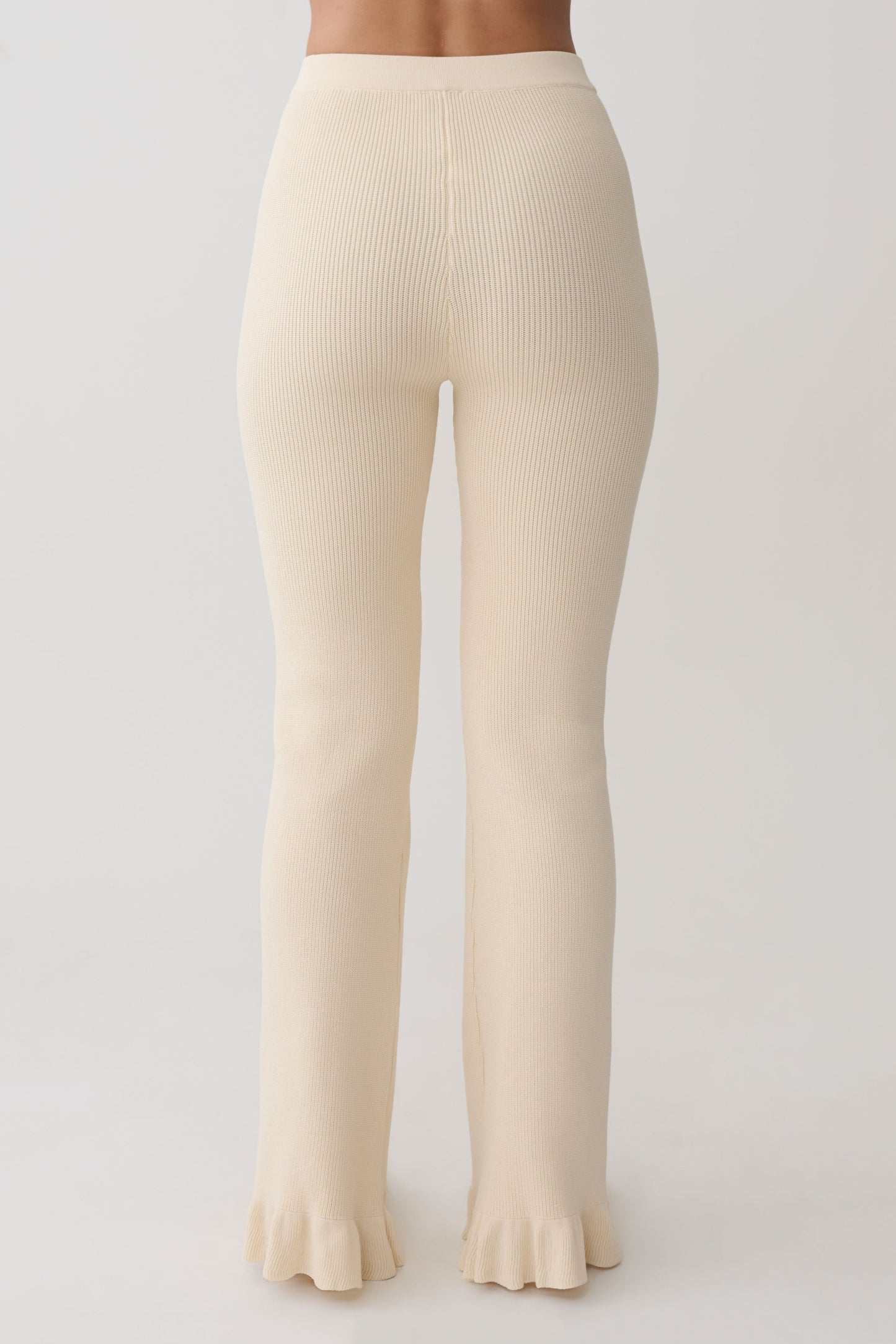 Suzie Rippene Flared Pants - Elfenbein