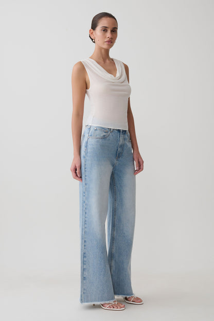 Ciaran Ärmelloses Transparentes Top - Elfenbein
