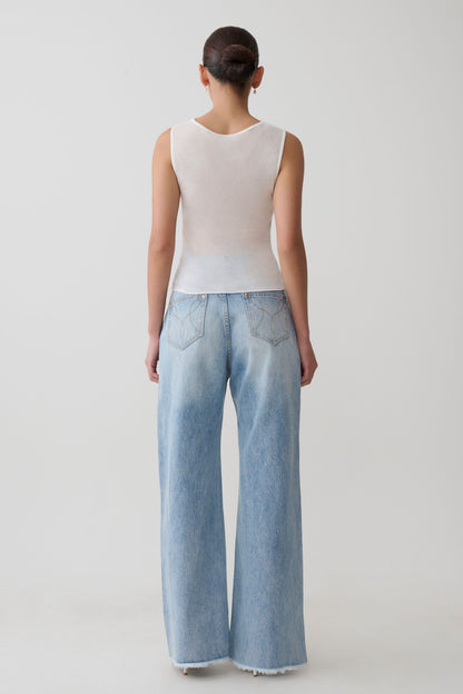Ciaran Ärmelloses Transparentes Top - Elfenbein