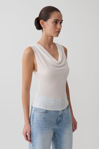Ciaran Ärmelloses Transparentes Top - Elfenbein